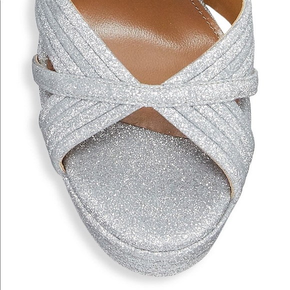 Like New Aquazzura Sundance Platform Glitter Platform Heels - Picture 5 of 15